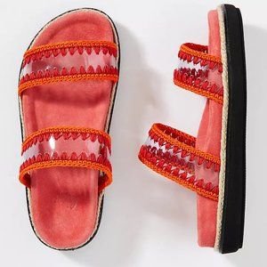 Anthropologie Castaner Zimba slide Sandals - red 38
